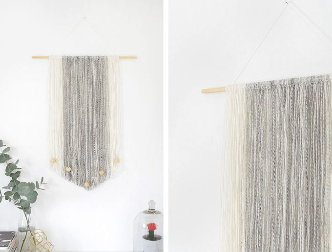 modern yarn wall hanging