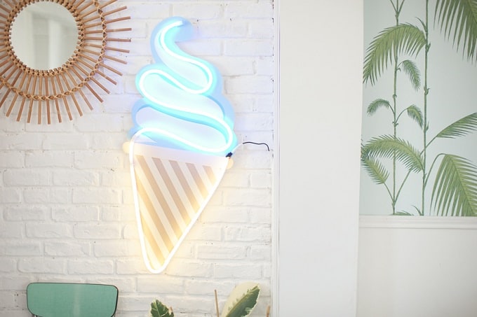neon ice cream lights