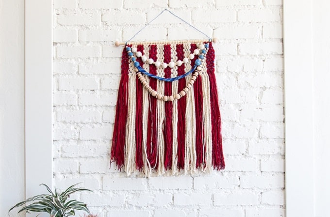 DIY woven wall hanging