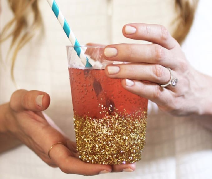 glitter dipped cups