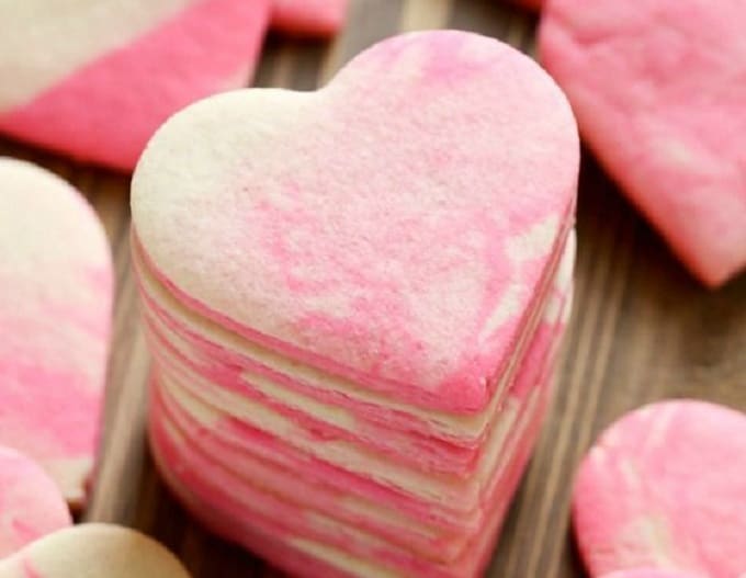 marbled Valentine sugar cookies