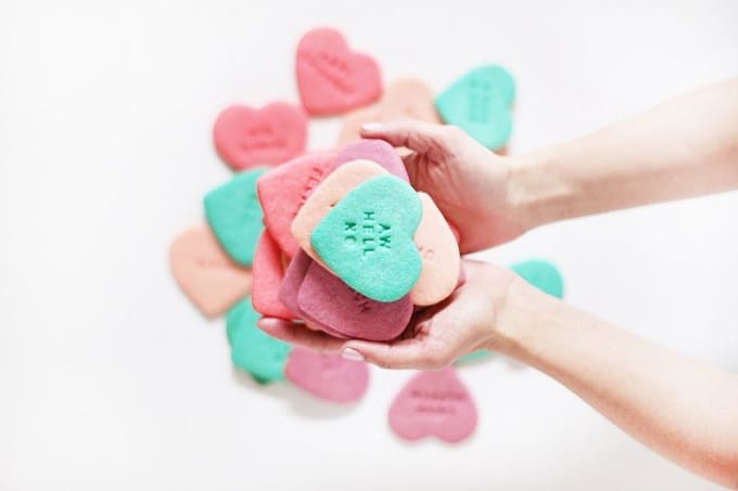 conversation heart cookies