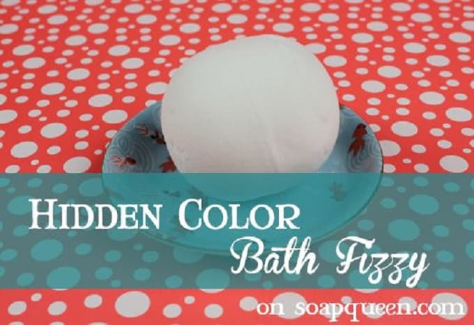 DIY gender reveal bath fizzes