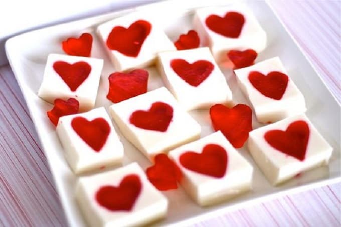 Valentine’s Day jello hearts