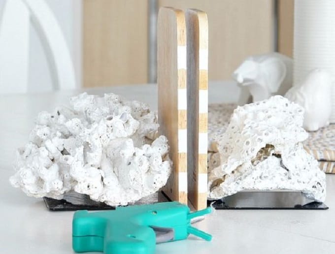 DIY coral bookends