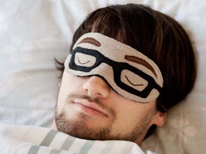 DIY glasses sleep mask