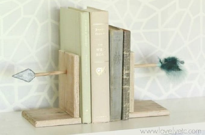 DIY arrow bookends
