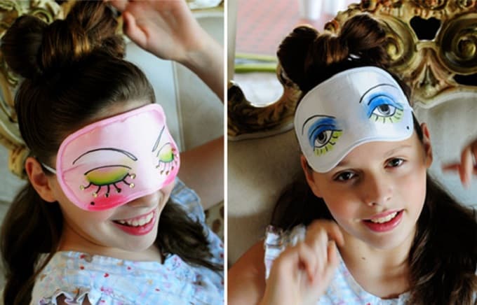 sparkly DIY sleep masks