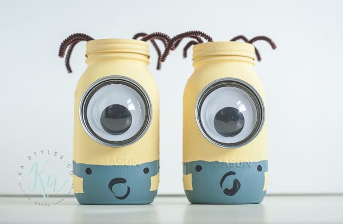 minion mason jar coin banks