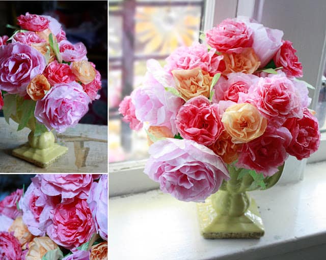 flowers made from coffee filters