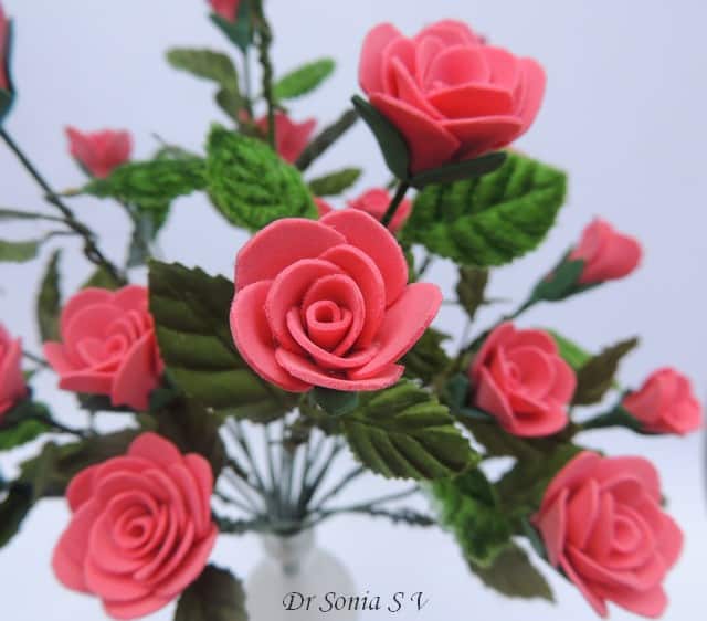 roses made from foam sheets