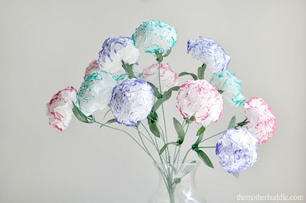 flowers made out of gift wrapping tissue paper