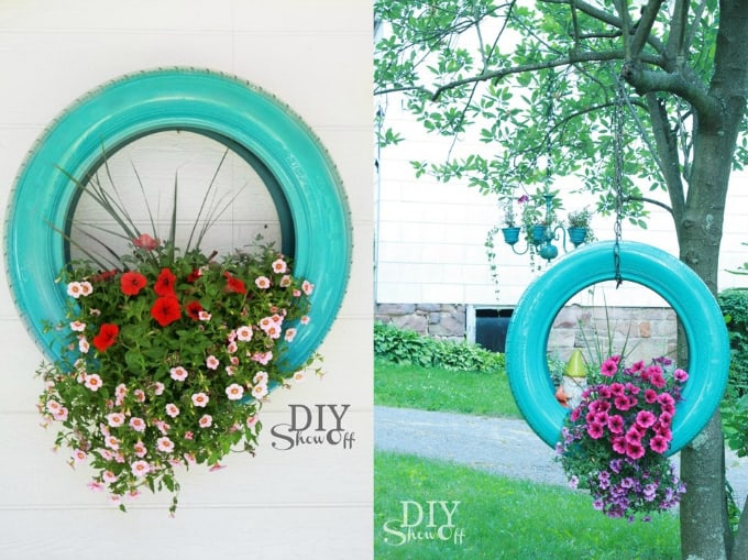 car tire planter
