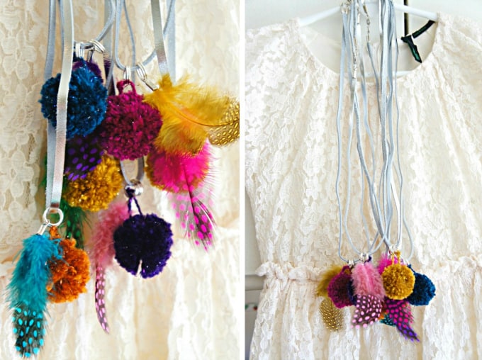 pom pom necklace