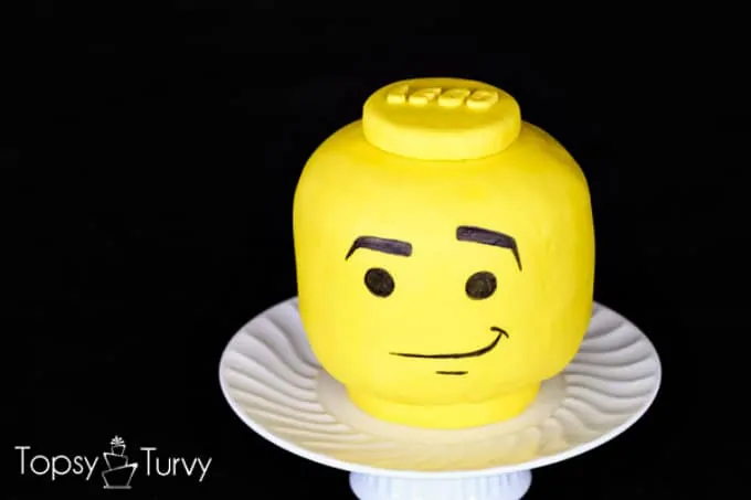 Lego man head cake