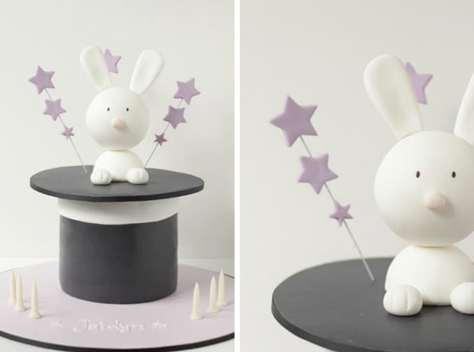 rabbit in a hat cake