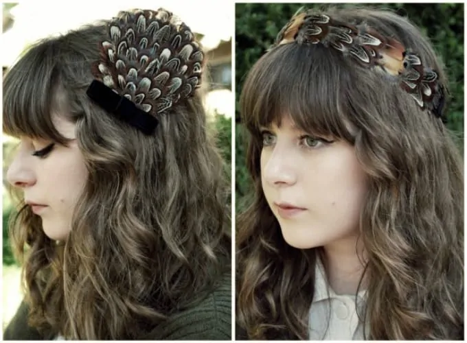 Guinea fowl feather headpiece