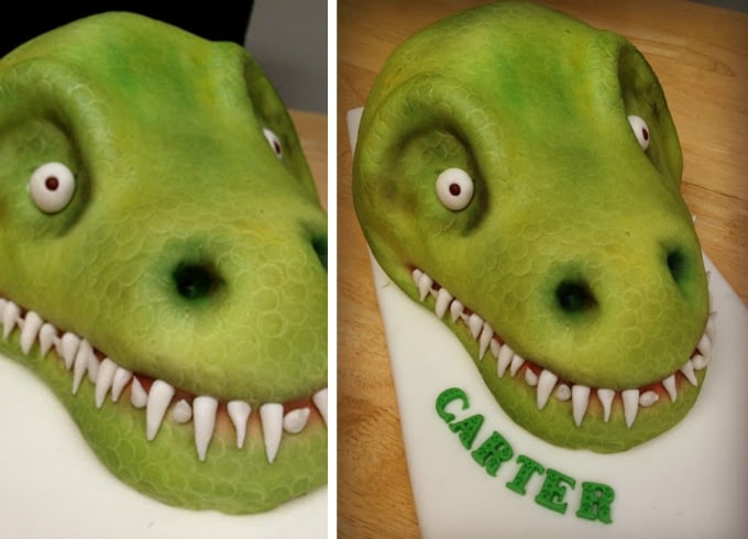 dino head cake