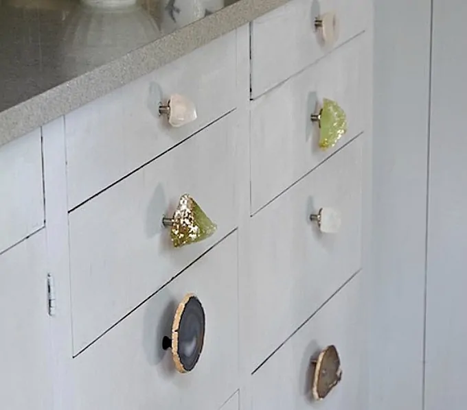 diy gemstone drawer pulls