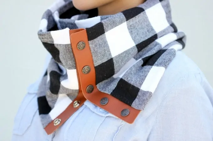 leather flannel snap scarf