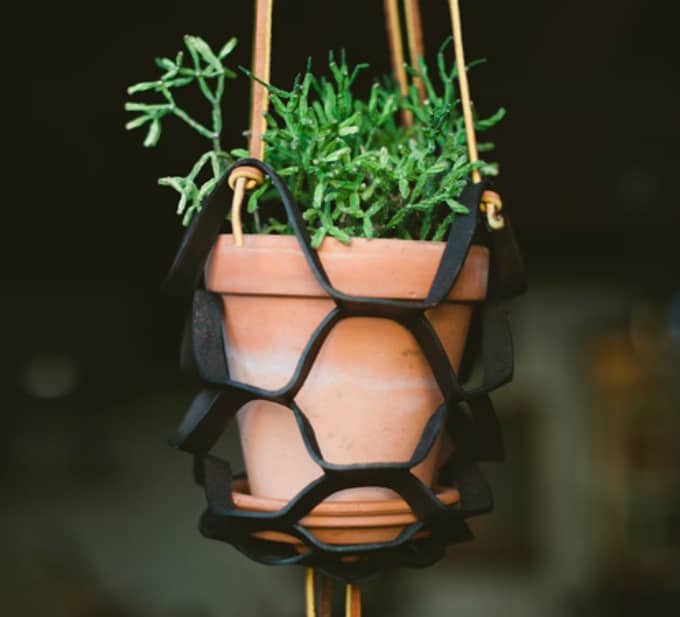 leather plant hanger