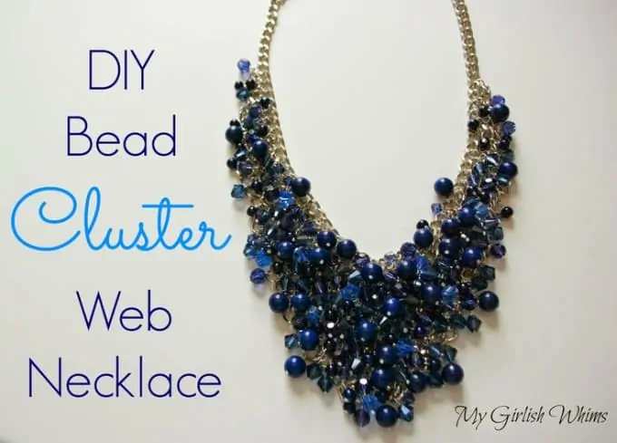 diy bead cluster web necklace