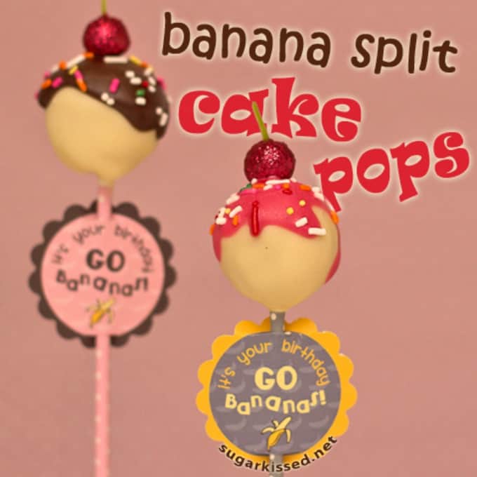 banana split cake pops