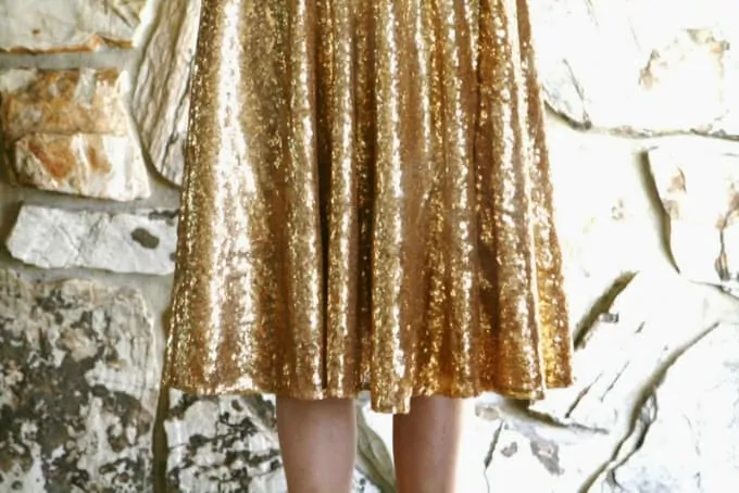DIY gold sequin skirt