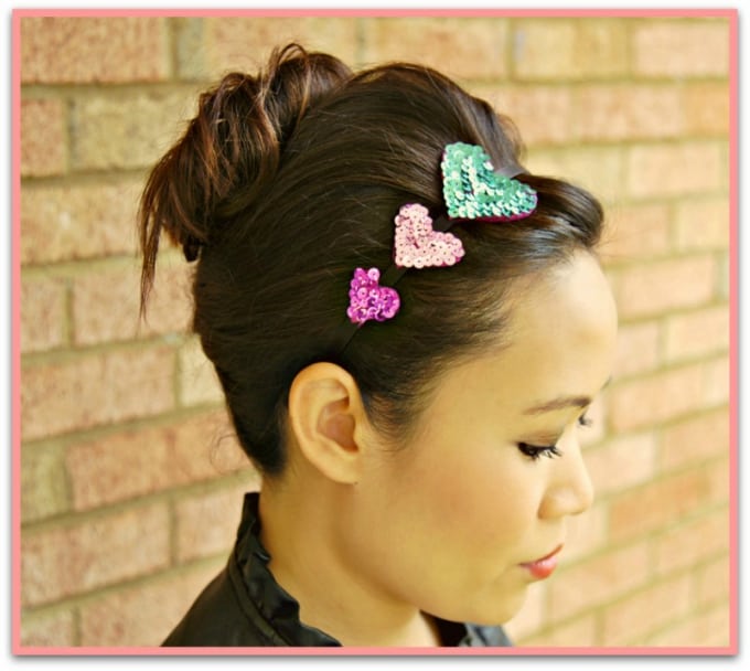 sequin hearts headband