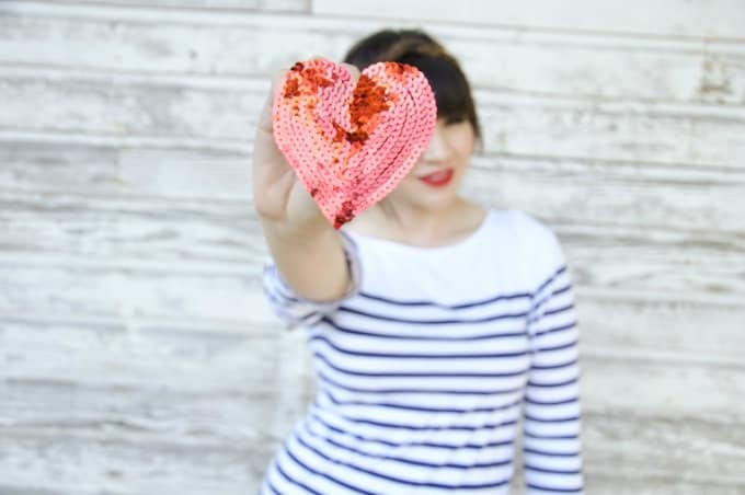 diy sequin heart pin