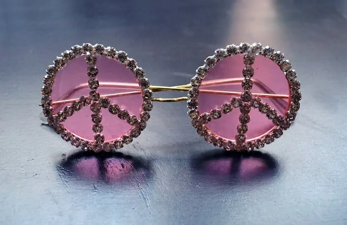 rhinestone peace sunglasses