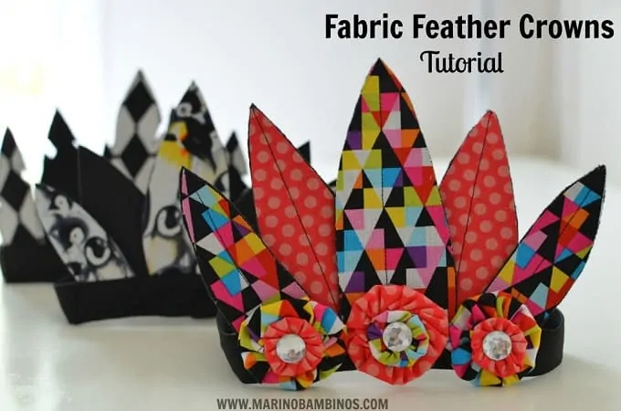 Fabric Feather Crowns - Check out our list of 39 other DIY crown and tiaras that you can create for your next party | Coolcrafts.com