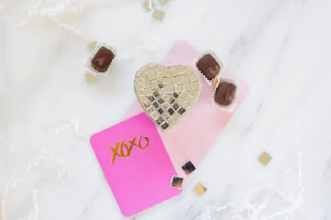 DIY disco ball inspired heart box