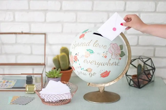 DIY painted globe coin bank