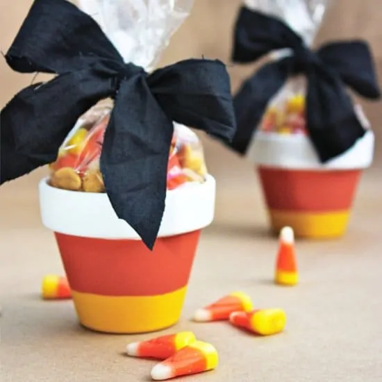 Painted Candy Corn Pots