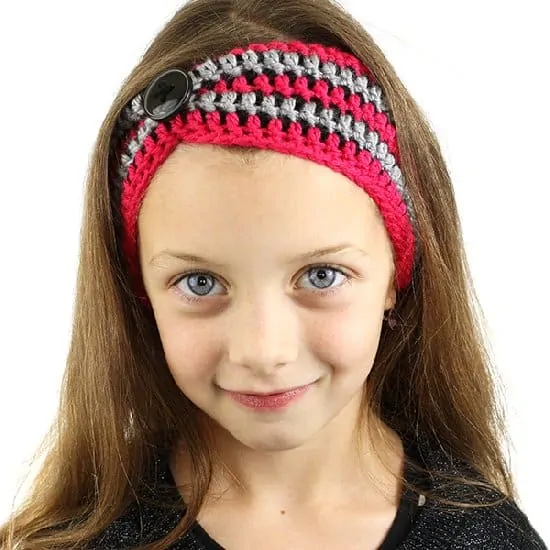Striped Pinched Crochet Headband