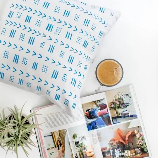 DIY Chalk Paint Mud Cloth Pillow