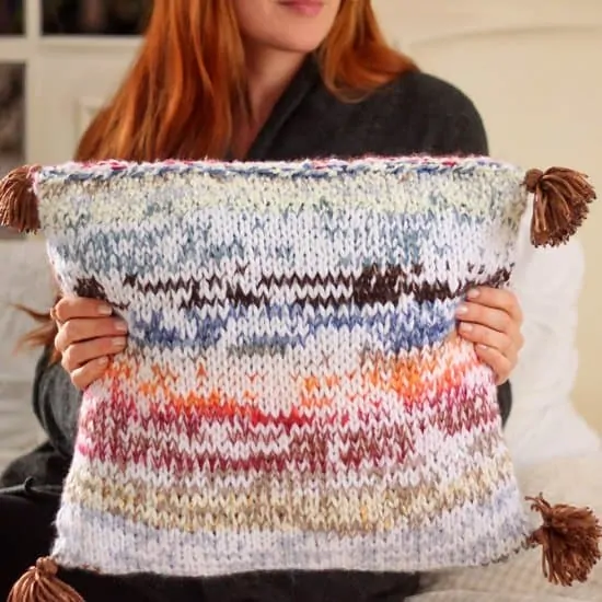 Scrap Busting Tassel Pillow